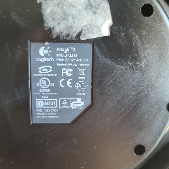 Logitech Attack 3 Flight Stick USB Wired PC - Picture 5 of 6